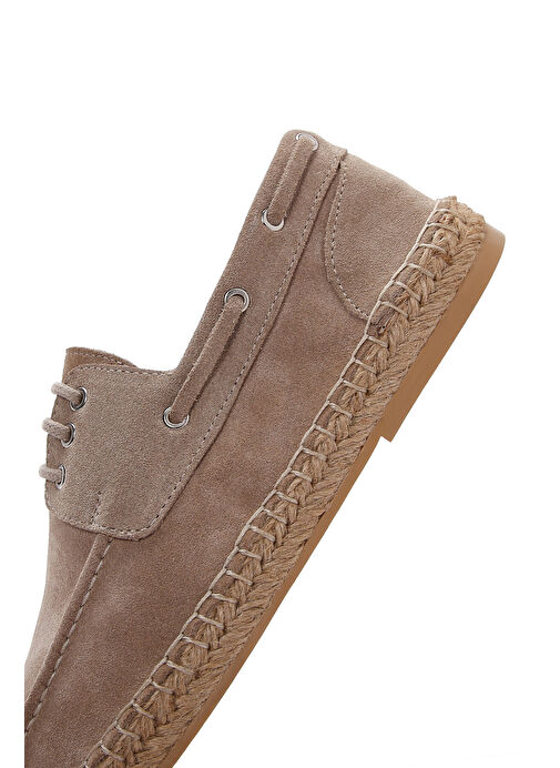 Erkek Bej Süet Deri Espadril 25SFD616210 - Görsel 8