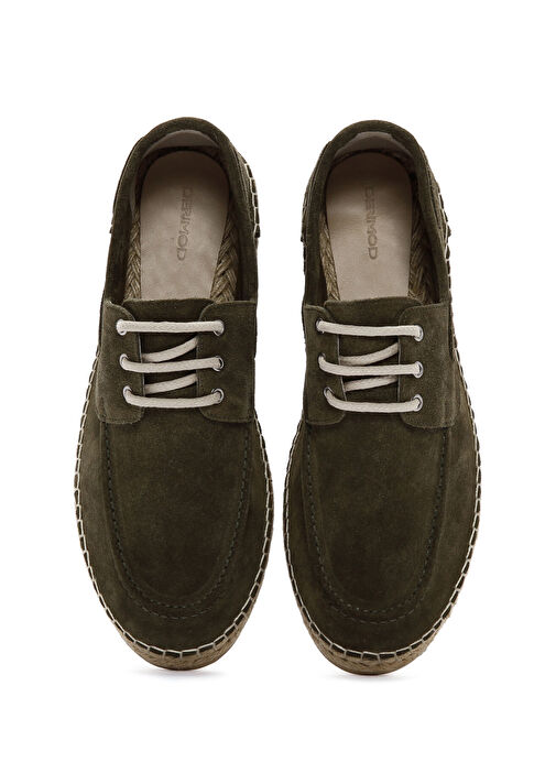 Erkek Haki Süet Deri Espadril 25SFD616210 - Görsel 7