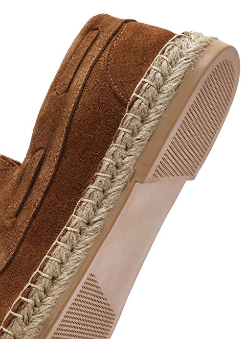 Erkek Taba Süet Deri Espadril 25SFD616210 - Görsel 9