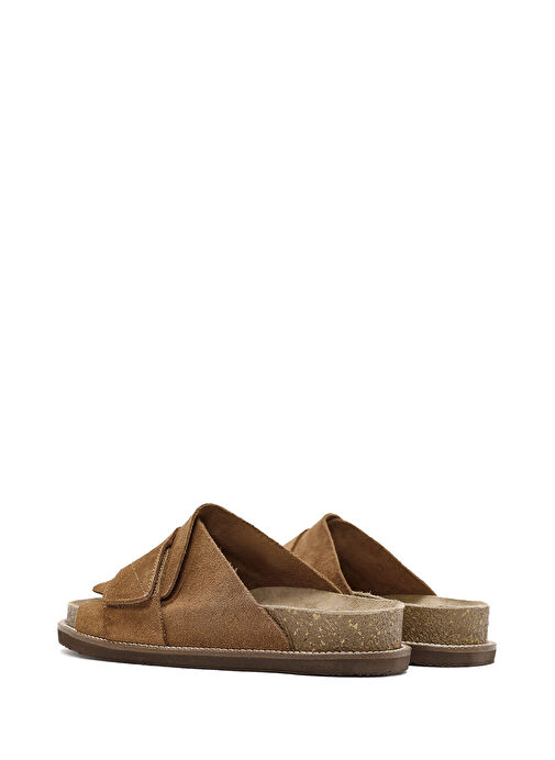 Kadın Taba Bantlı Süet Deri Terlik 25SFD306110 - Görsel 6