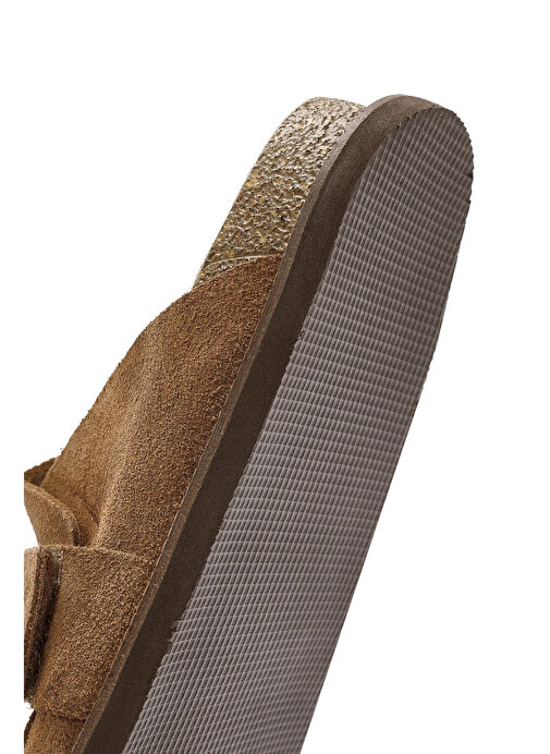 Kadın Taba Bantlı Süet Deri Terlik 25SFD306110 - Görsel 9