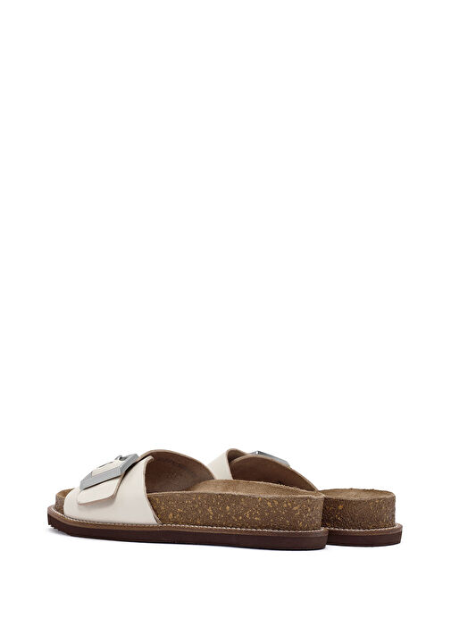 Derimod Derimod Kadın Beyaz Tokalı Deri Terlik 25SFD306318 Sandalet & Terlik | Boyner Beyaz - 6. görsel