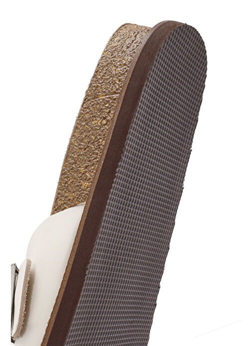 Derimod Derimod Kadın Beyaz Tokalı Deri Terlik 25SFD306318 Sandalet & Terlik | Boyner Beyaz - 9. görsel