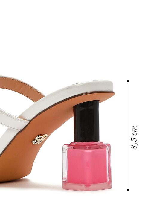 Kadın Beyaz Kalın Topuklu Terlik 25SFD444118 - Görsel 3