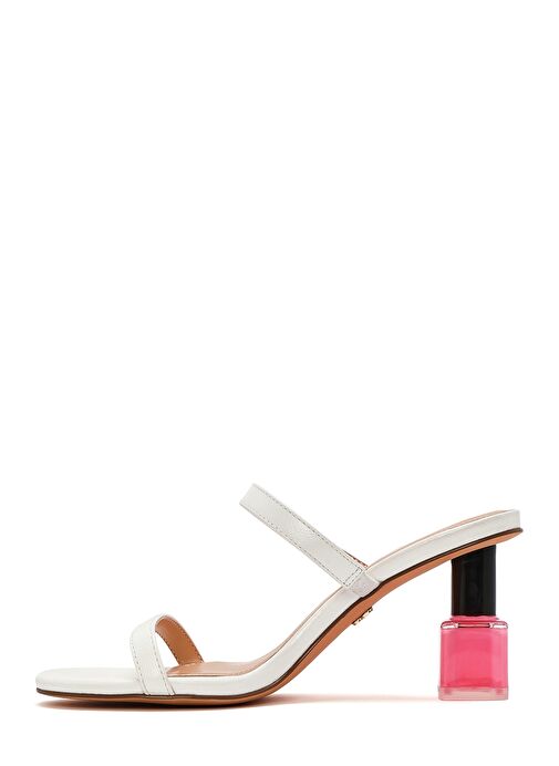 Kadın Beyaz Kalın Topuklu Terlik 25SFD444118 - Görsel 5