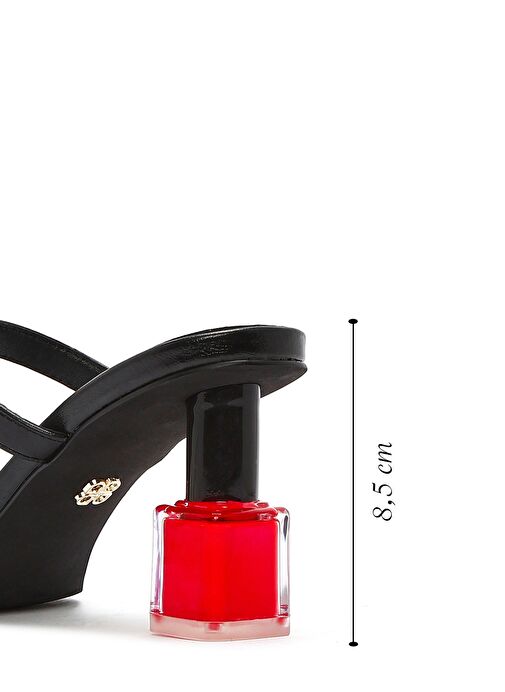 Kadın Siyah Kalın Topuklu Terlik 25SFD444118 - Görsel 3