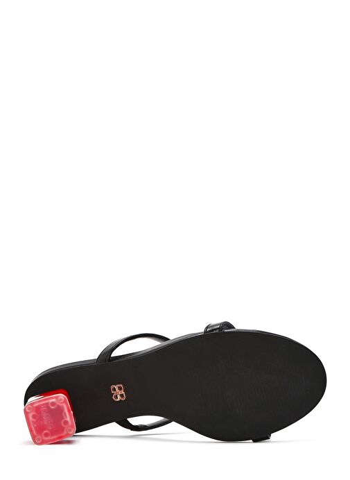 Kadın Siyah Kalın Topuklu Terlik 25SFD444118 - Görsel 6