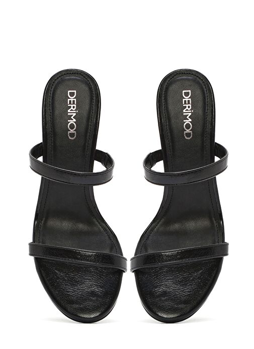 Kadın Siyah Kalın Topuklu Terlik 25SFD444118 - Görsel 9