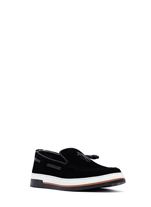 Erkek Siyah Püsküllü Süet Deri Casual Loafer 25SFD681110 - Görsel 7