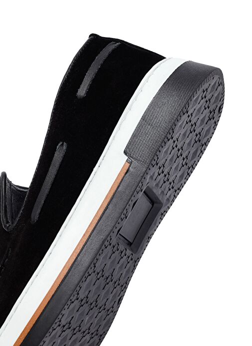 Erkek Siyah Püsküllü Süet Deri Casual Loafer 25SFD681110 - Görsel 9