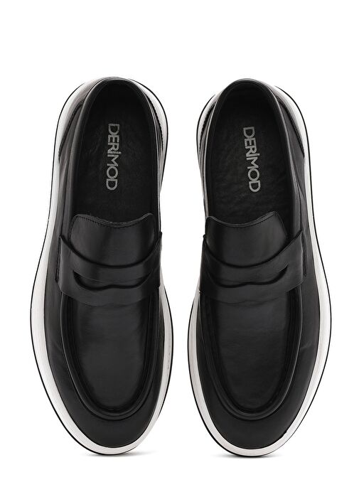 Erkek Siyah Makosen Deri Loafer 25SFD633018 - Görsel 8