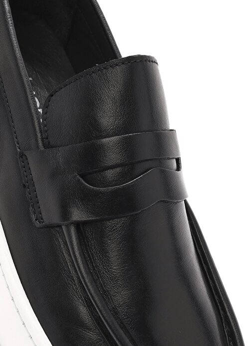 Erkek Siyah Makosen Deri Loafer 25SFD633018 - Görsel 9
