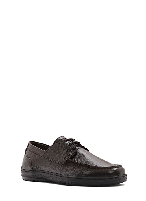 Erkek Kahverengi Bağcıklı Deri Casual Loafer 25SFD6030FT - Görsel 7