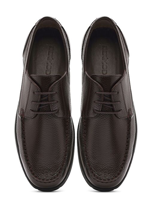 Erkek Kahverengi Bağcıklı Deri Casual Loafer 25SFD6030FT - Görsel 8