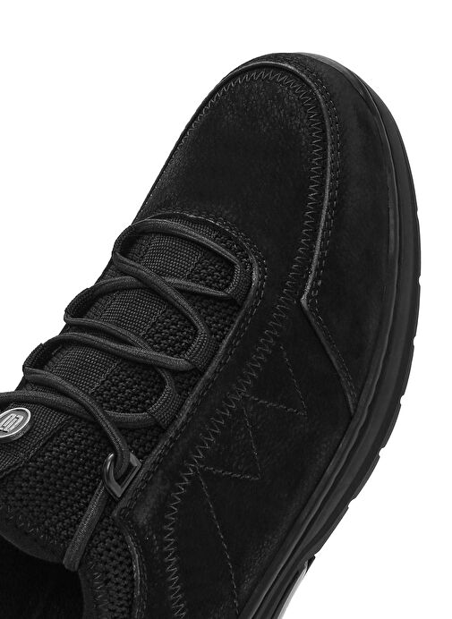 Erkek Siyah Bağcıklı Nubuk Deri Casual Sneaker 25SFD6500V3 - Görsel 9