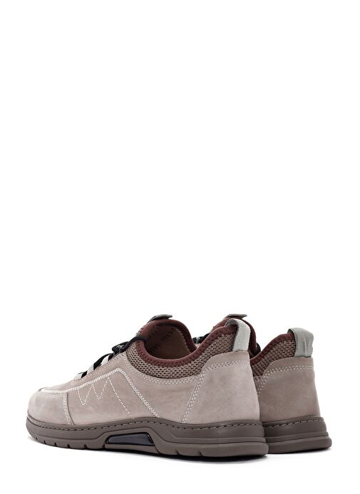 Erkek Vizon Bağcıklı Nubuk Deri Casual Sneaker 25SFD6500V3 - Görsel 6