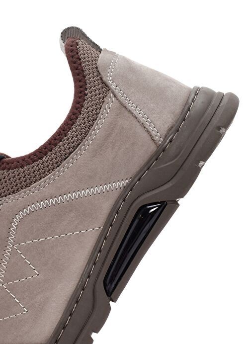Erkek Vizon Bağcıklı Nubuk Deri Casual Sneaker 25SFD6500V3 - Görsel 9