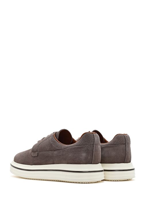 Erkek Vizon Bağcıklı Kalın Tabanlı Süet Deri Casual Ayakkabı 25SFD650310 - Görsel 6