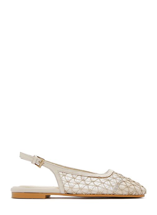 Kadın Bej Arkası Açık Desenli Babet 25SFD18146F - Görsel 2