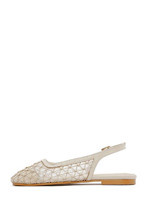 Kadın Bej Arkası Açık Desenli Babet 25SFD18146F - Görsel 3