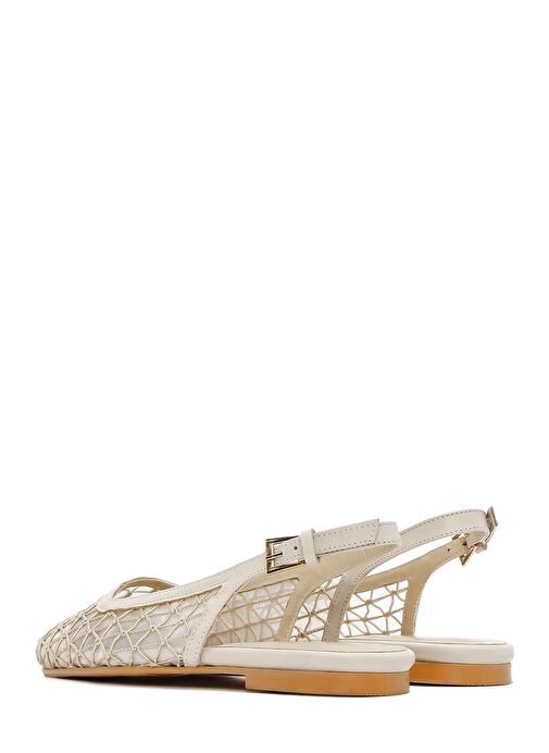 Kadın Bej Arkası Açık Desenli Babet 25SFD18146F - Görsel 6