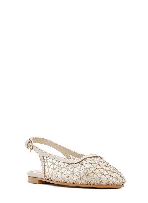 Kadın Bej Arkası Açık Desenli Babet 25SFD18146F - Görsel 7