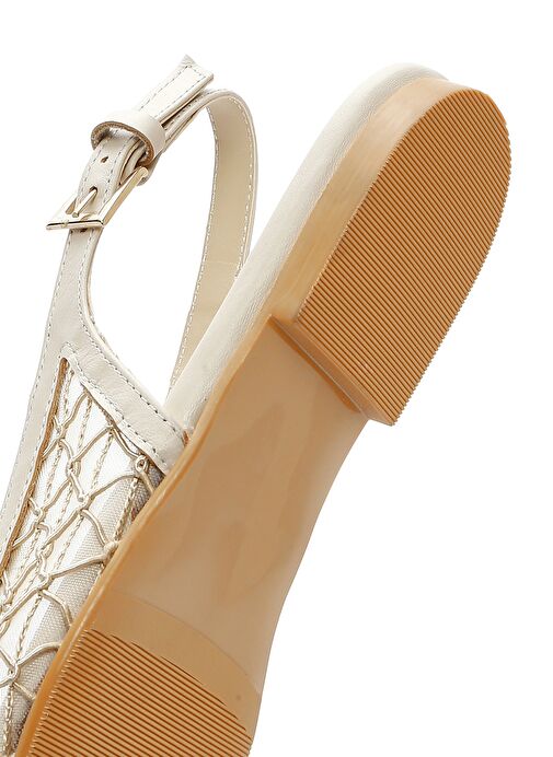 Kadın Bej Arkası Açık Desenli Babet 25SFD18146F - Görsel 9