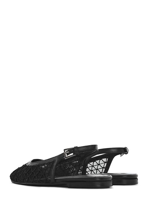 Kadın Siyah Arkası Açık Desenli Babet 25SFD18146F - Görsel 6