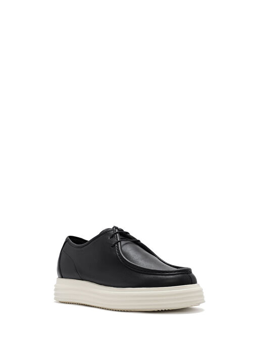 Erkek Siyah Bağcıklı Deri Casual Ayakkabı 25SFD650418 - Görsel 7