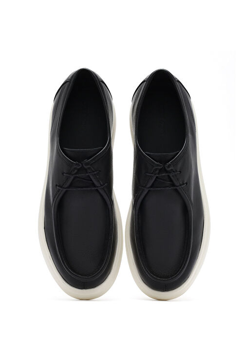 Erkek Siyah Bağcıklı Deri Casual Ayakkabı 25SFD650418 - Görsel 8
