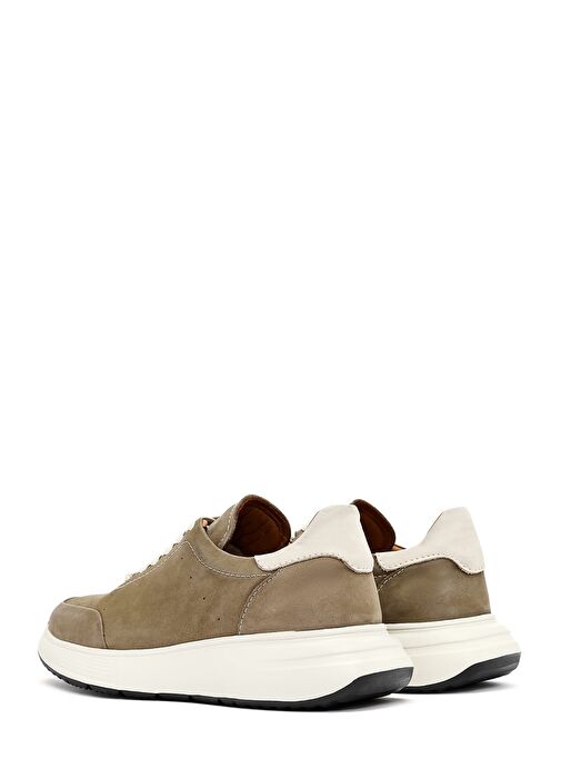 Erkek Yeşil Bağcıklı Kalın Tabanlı Nubuk Deri Sneaker 25SFD6505V3 - Görsel 6