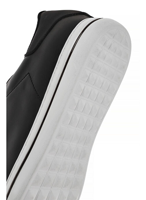 Erkek Siyah Bağcıklı Deri Sneaker 25SFD650618 - Görsel 9