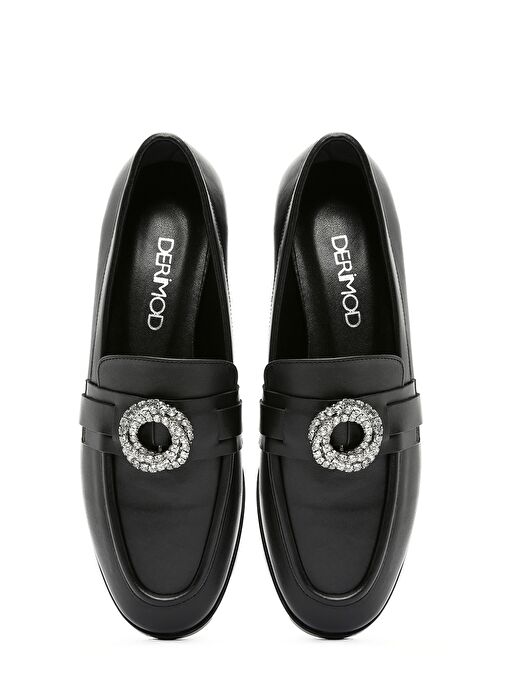 Derimod Derimod Kadın Siyah Tokalı Deri Maskülen Loafer 25SFD182418 | Boyner Siyah - 8. görsel