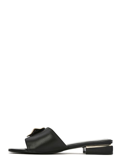 Kadın Siyah Aksesuarlı Deri Terlik 25SFD180418 - Görsel 3