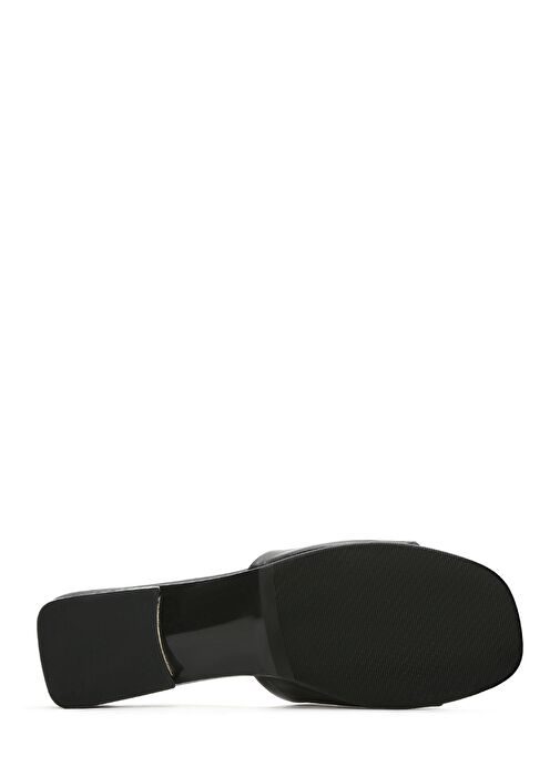 Kadın Siyah Aksesuarlı Deri Terlik 25SFD180418 - Görsel 5