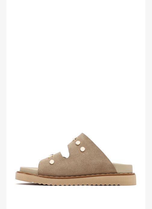 Kadın Vizon Süet Deri Terlik 25SFD180810 - Görsel 3