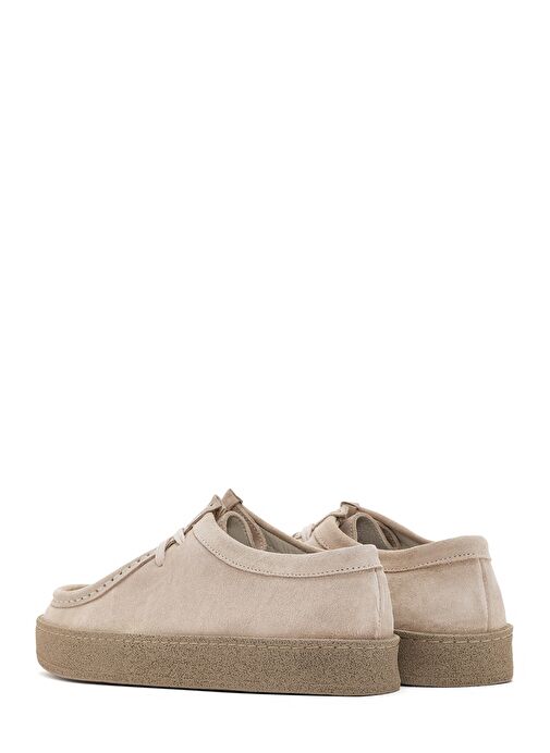 Kadın Bej Süet Deri Maskülen Ayakkabı 25SFD420010 - Görsel 6