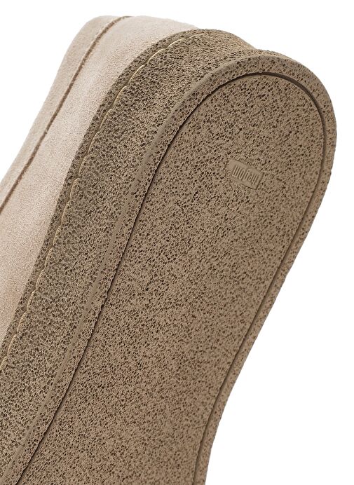 Kadın Bej Süet Deri Maskülen Ayakkabı 25SFD420010 - Görsel 9