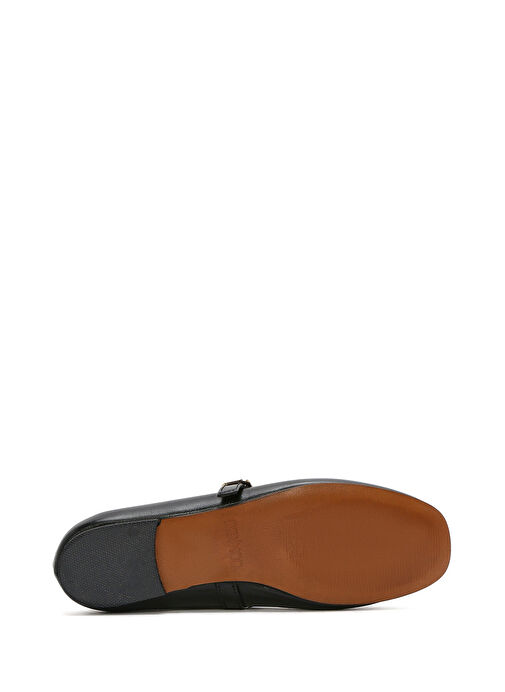 Kadın Siyah Bantlı Deri Babet 25SFD420118 - Görsel 5