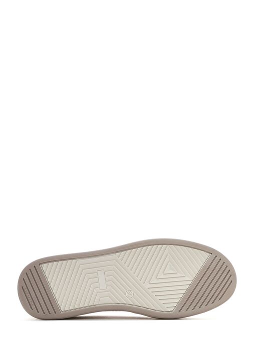 Kadın Krem Bağcıklı Deri Sneaker 25SFD4203FT - Görsel 5