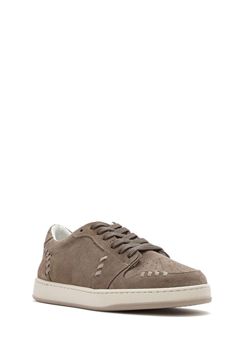 Kadın Vizon Bağcıklı Süet Deri Sneaker 25SFD420310 - Görsel 7