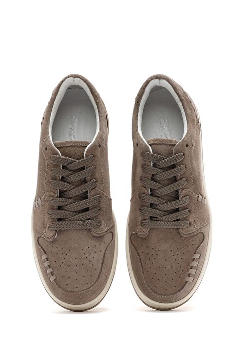 Kadın Vizon Bağcıklı Süet Deri Sneaker 25SFD420310 - Görsel 8