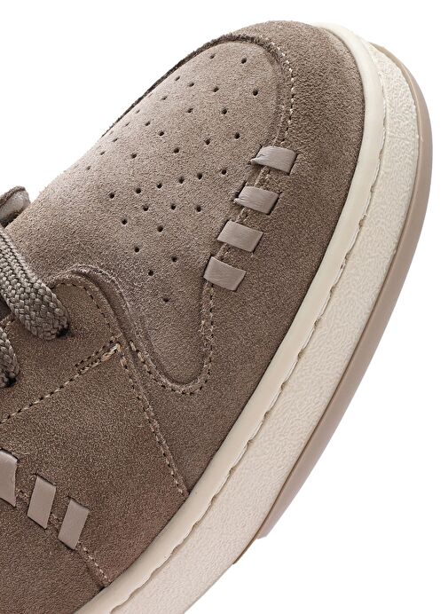 Kadın Vizon Bağcıklı Süet Deri Sneaker 25SFD420310 - Görsel 9