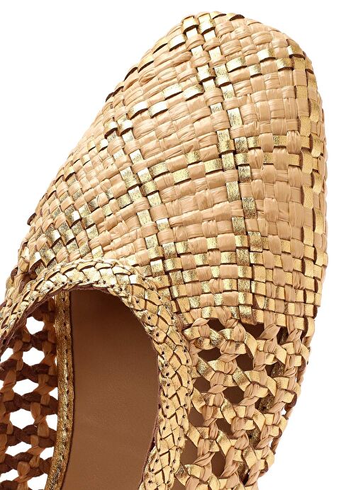 Derimod Derimod Kadın Altın Hasır Deri Babet 25SFD5512M7 | Boyner Altın - 9. görsel