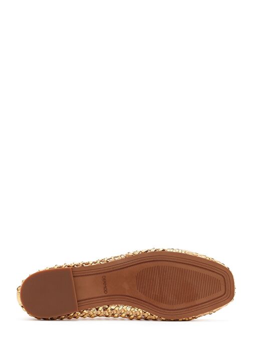 Derimod Derimod Kadın Altın Hasır Deri Babet 25SFD5512M7 | Boyner Altın - 5. görsel