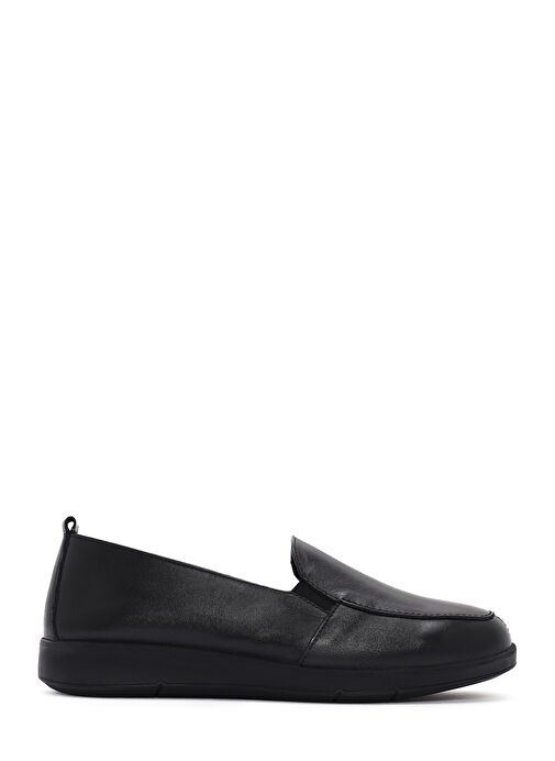 Kadın Siyah Deri Comfort Loafer 25SFD410018 - Görsel 2