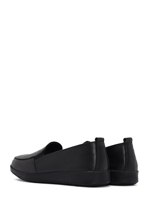Kadın Siyah Deri Comfort Loafer 25SFD410018 - Görsel 6