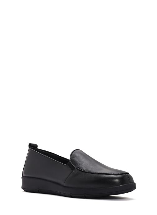 Kadın Siyah Deri Comfort Loafer 25SFD410018 - Görsel 7
