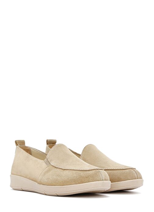 Derimod Derimod Kadın Bej Süet Deri Comfort Loafer 25SFD410010 | Boyner Bej - 4. görsel