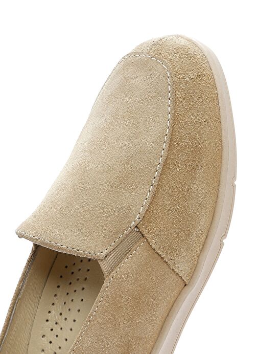 Derimod Derimod Kadın Bej Süet Deri Comfort Loafer 25SFD410010 | Boyner Bej - 9. görsel